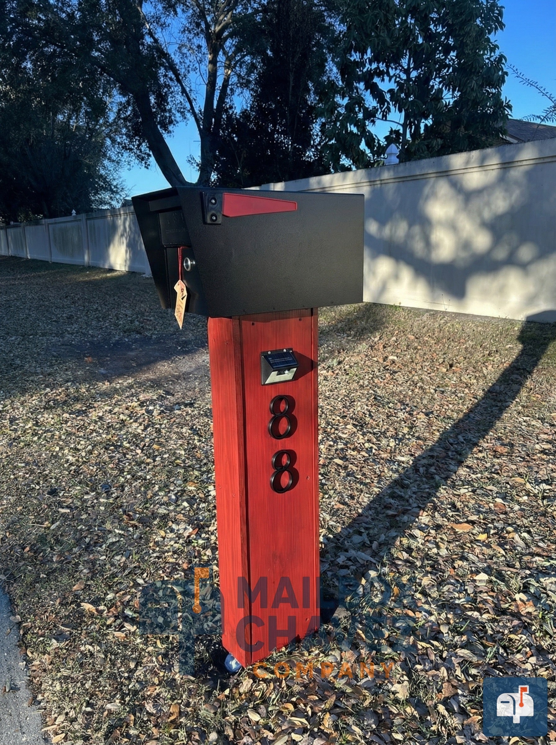 Modern TEBAS mailbox in pine wood