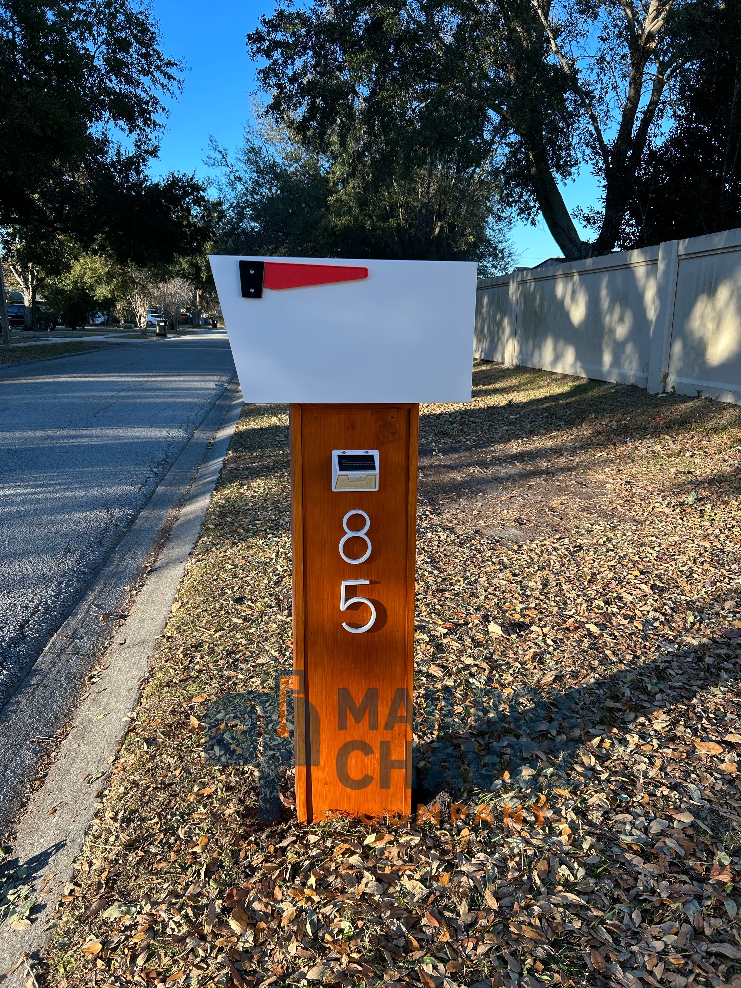 Modern TEBAS mailbox in pine wood