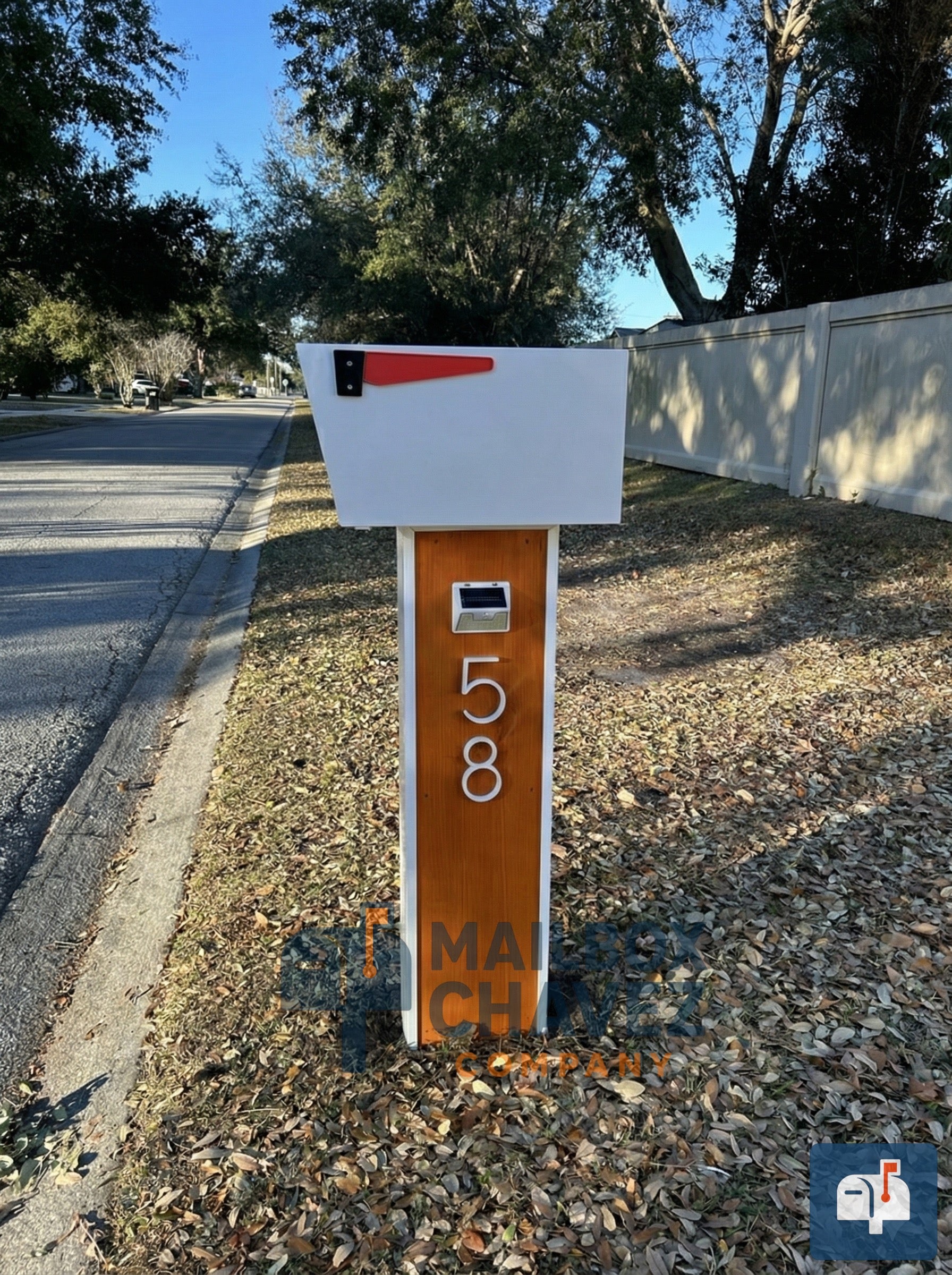 Modern TEBAS mailbox in pine wood