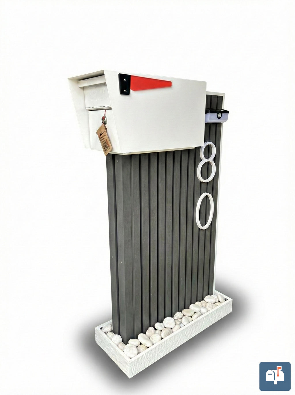 Premium Modern Gladiator Mailbox – Decorative Panels, Solar Lamp and Personalized Numbers