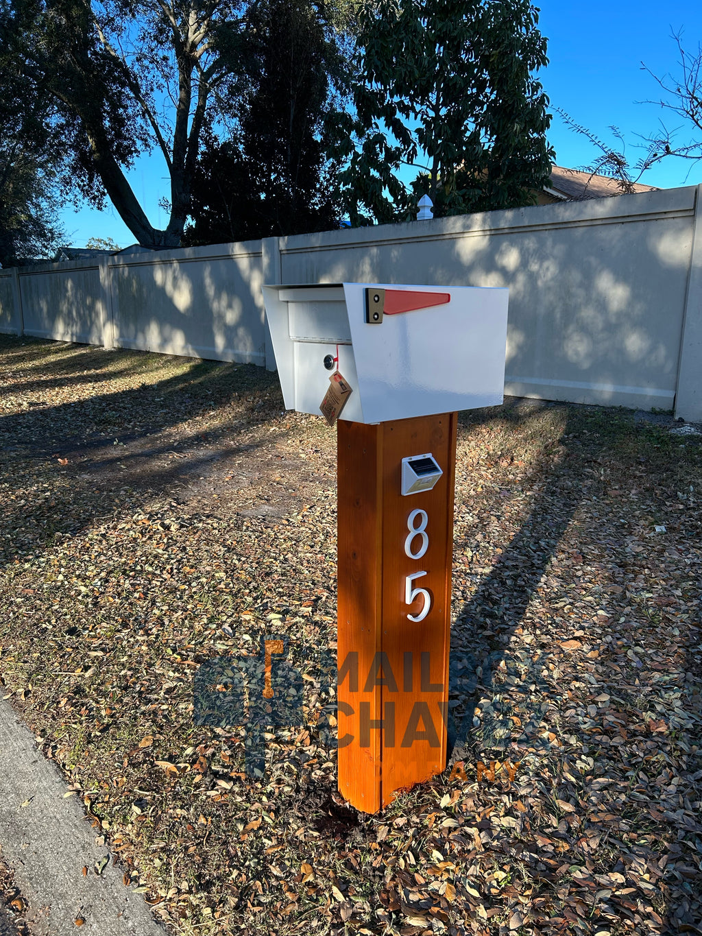 Modern TEBAS mailbox in pine wood