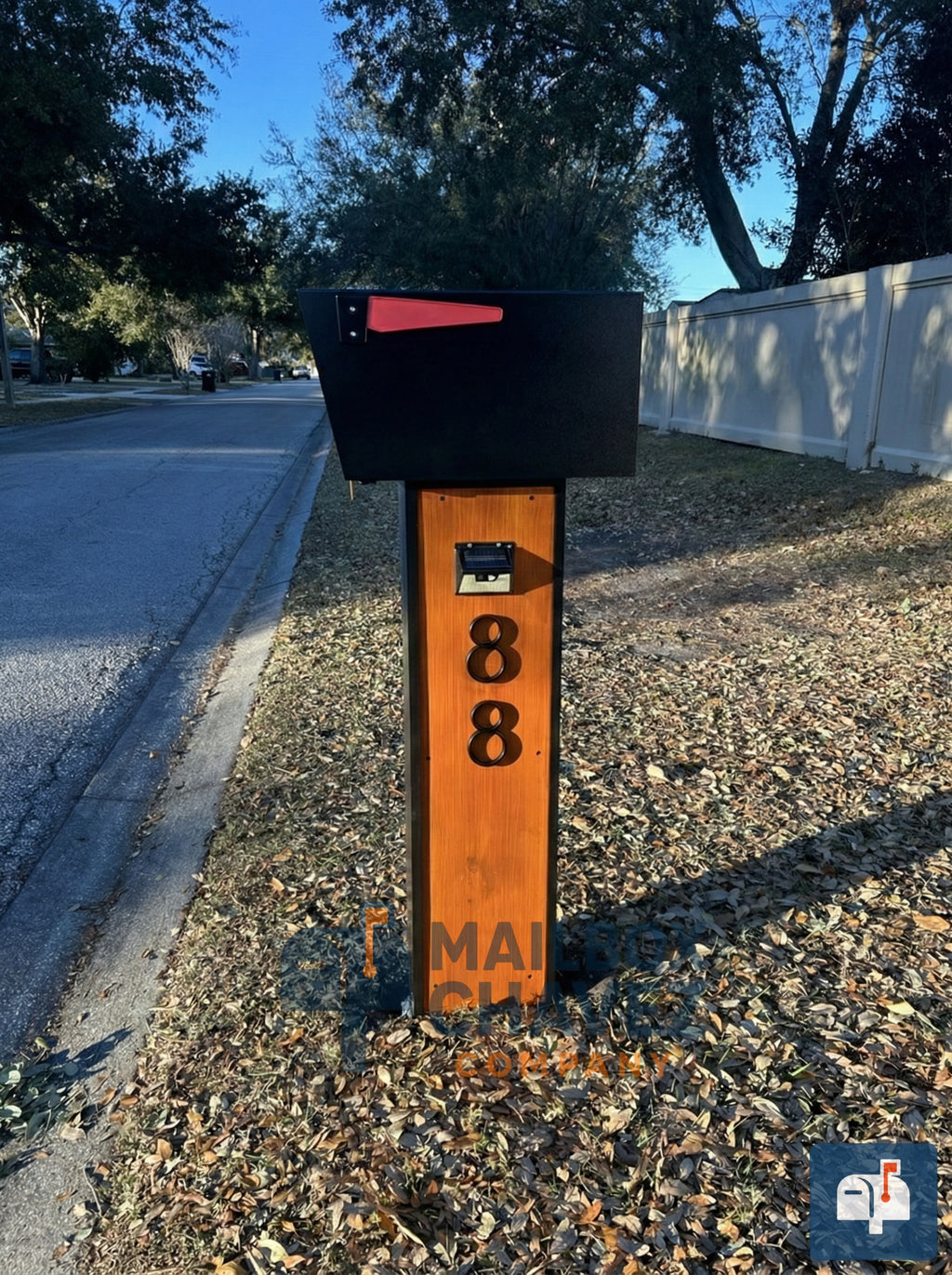 Modern TEBAS mailbox in pine wood