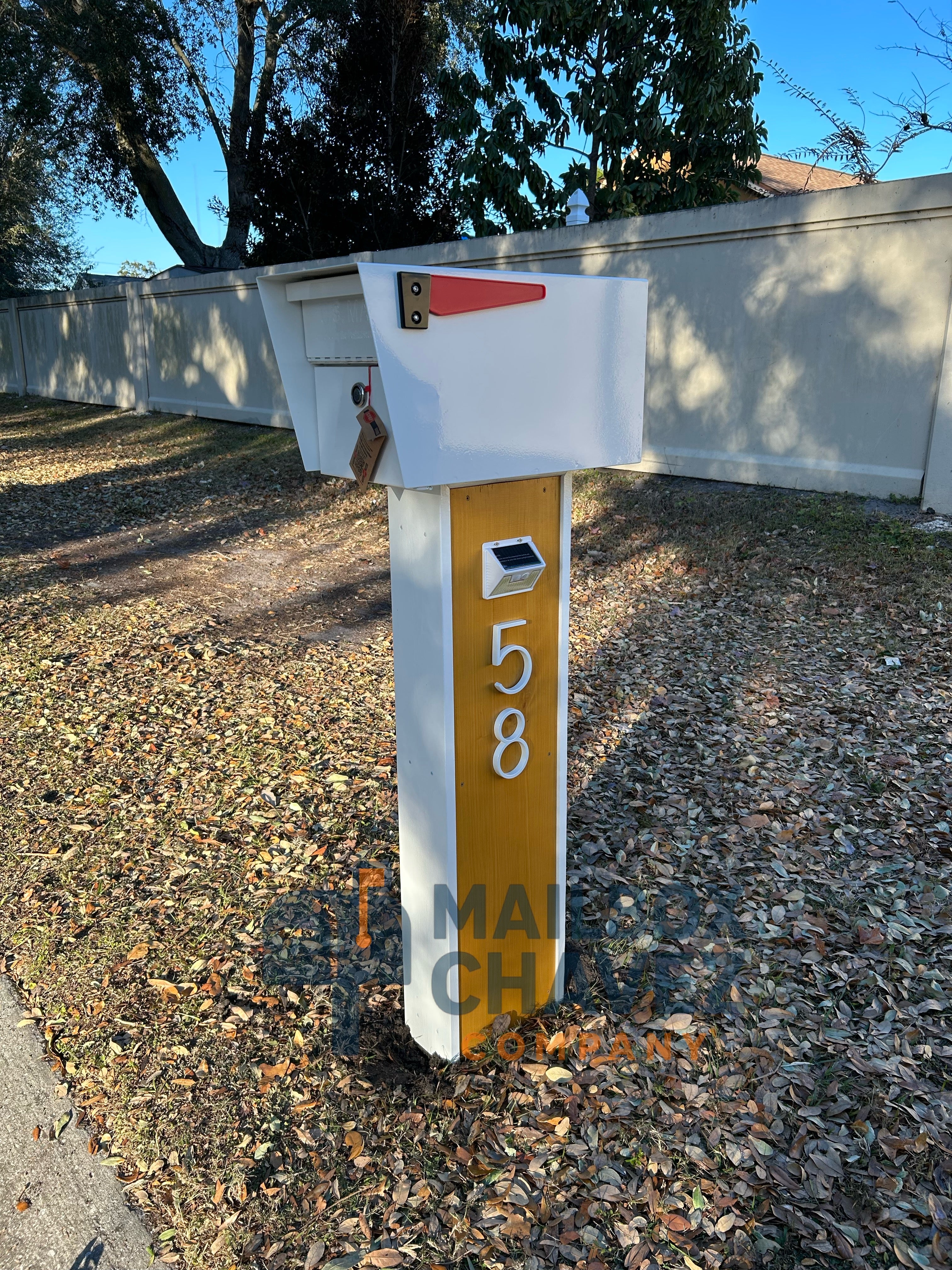 Modern TEBAS mailbox in pine wood