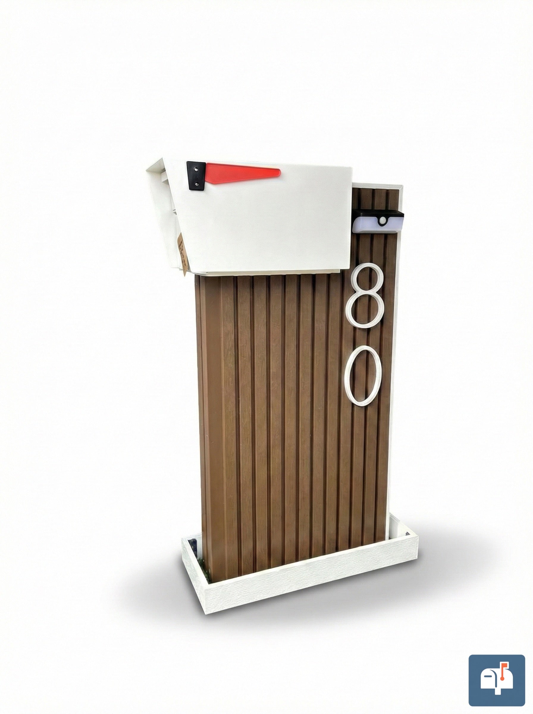 Premium Modern Gladiator Mailbox – Decorative Panels, Solar Lamp and Personalized Numbers