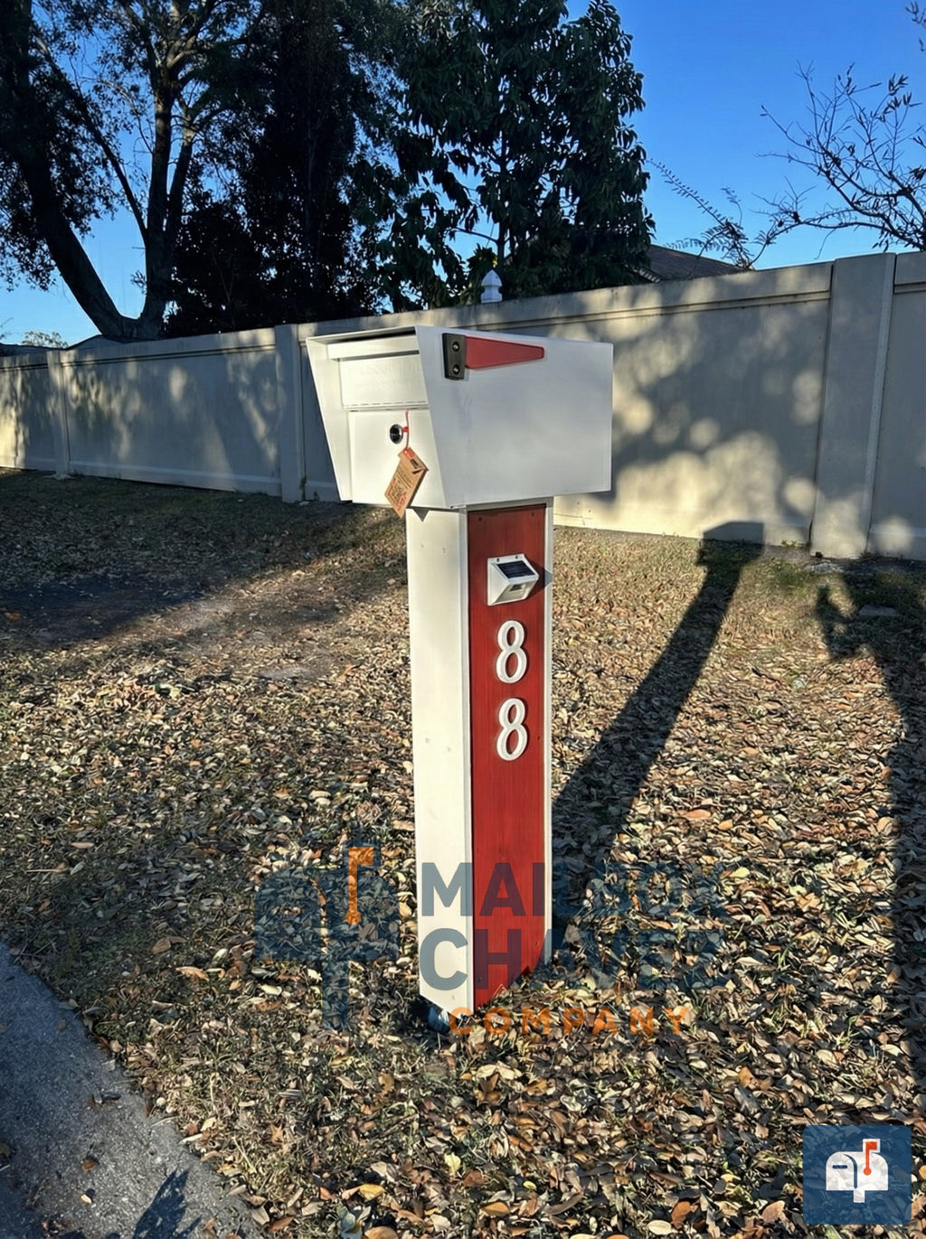 Modern TEBAS mailbox in pine wood