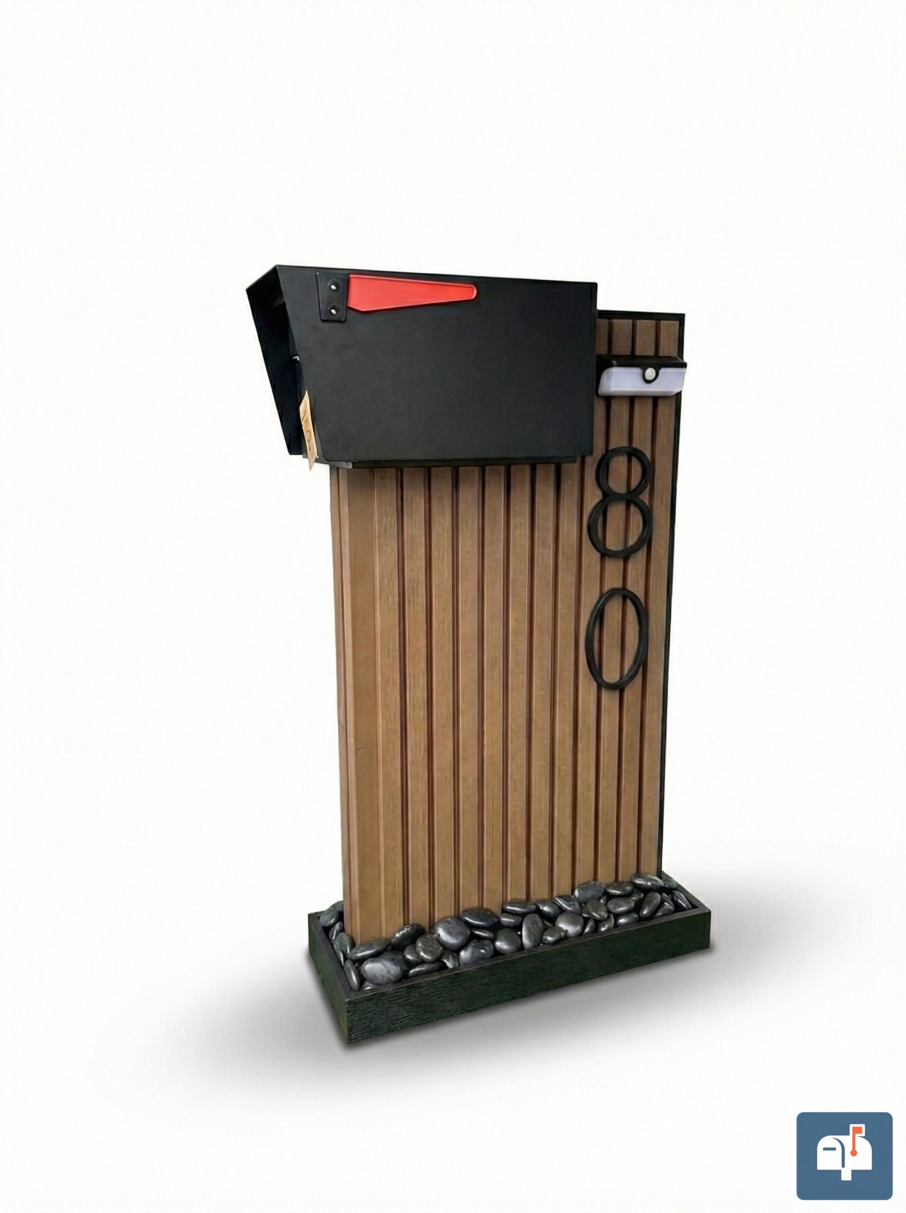 Premium Modern Gladiator Mailbox – Decorative Panels, Solar Lamp and Personalized Numbers